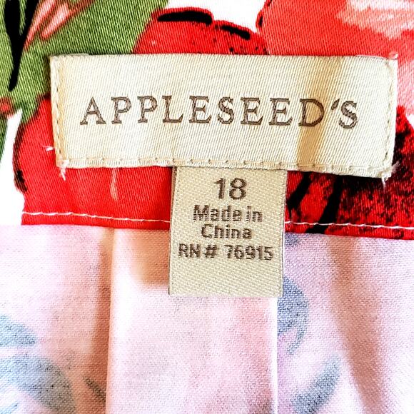 Appleseed's Women's Skirt Floral Pleated A-Line Red Pink | Size 18 | NWOT - Picture 5 of 7